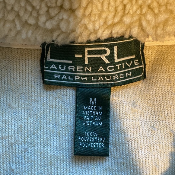 R-RL Lauren Active Cream Sherpa Jacket: Size Medium - Picture 13 of 13